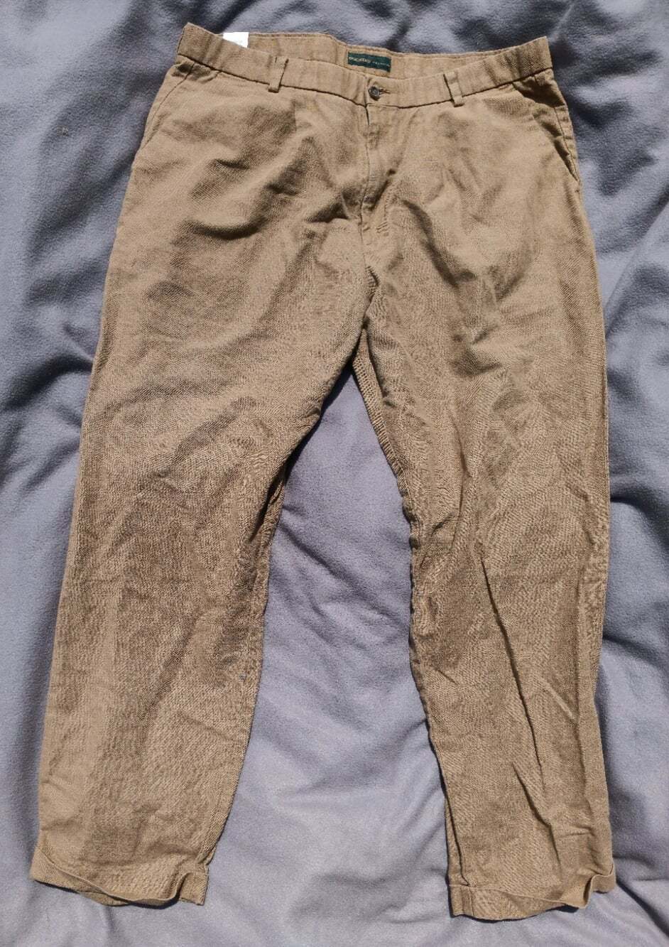 Dockers Premium Linen Cotton Pants 38x32 Brown Pleated Relaxed Fit Men’s